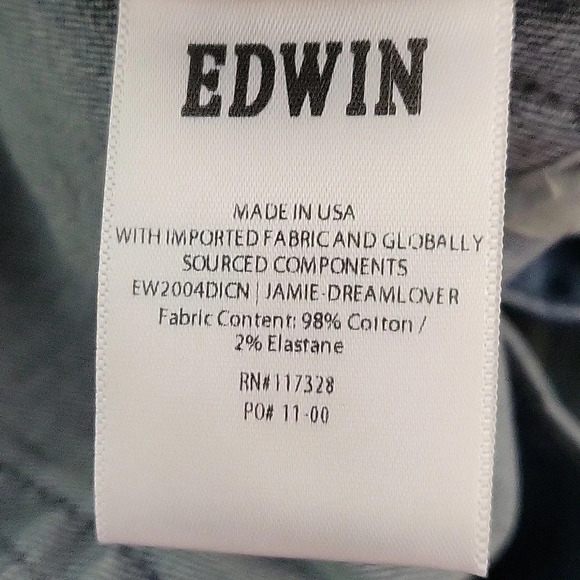 Edwin Jamie boyfriend cropped jeans Womens Size 8 New - Picture 6 of 6